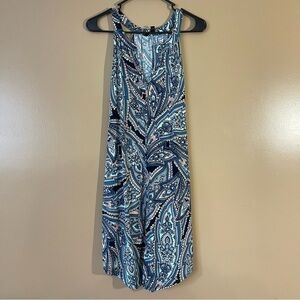 Banana Republic Teal and Navy paisley dress size medium